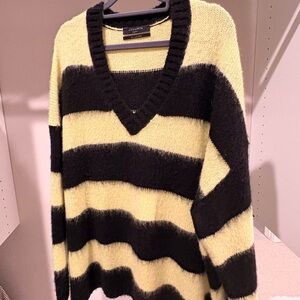 All Saints Lou V-Neck Striped Sweater